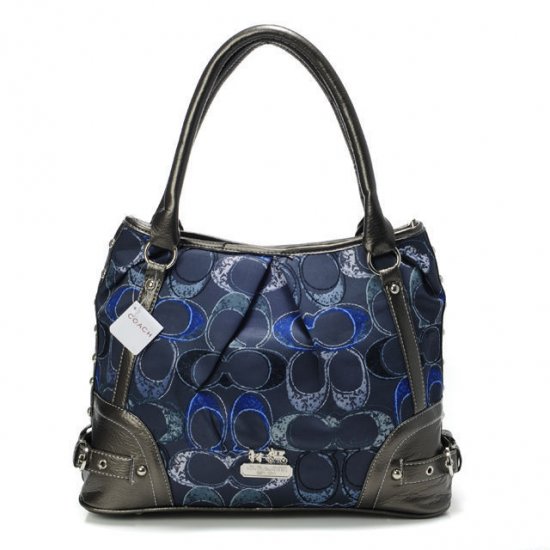 Coach Poppy In Signature Medium Navy Totes AEH | Women - Click Image to Close